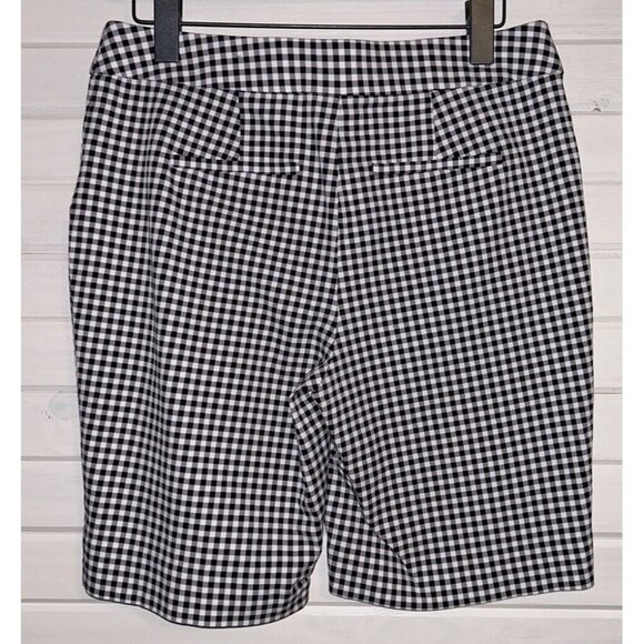 Chico’s Sz 0.5 (6) Secret Stretch Gingham Shorts 10 Inch Inseam Black White EUC - Picture 6 of 10